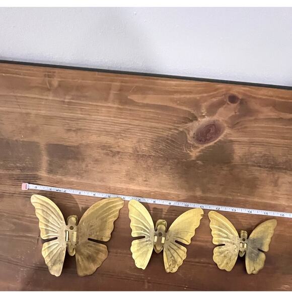 Vintage Copper Butterfly Wall Art Set of 3 – Boho MCM Metal Wall Decor - Picture 2 of 7